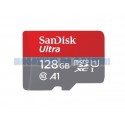 Card de memorie SanDisk Ultra microSDXC, 128GB,140MB/s, A1, Class 10, UHS-I, SD Adapter